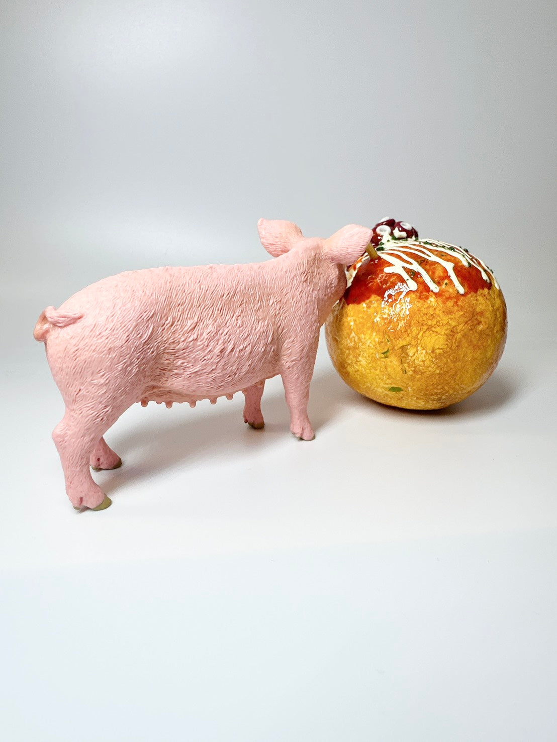 【schleich×無個性-mukosei-】ブタとたこ焼きさま