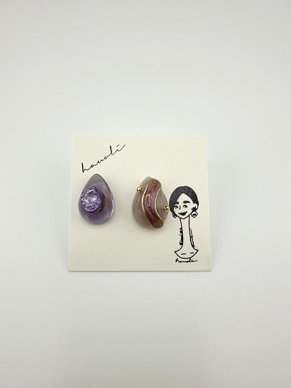 【hauoli(ハウオリ)】ピアス 雫×パープル