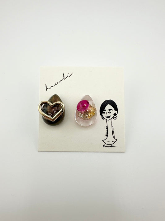 【hauoli(ハウオリ)】ピアス　雫×ハート