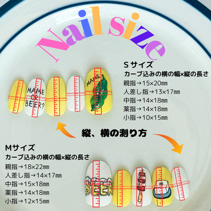 【nico nail×ナカタマサミ(オヒネリ2号)】謎のイラストネイル(華金)