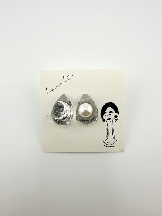 【hauoli(ハウオリ)】イヤリング　雫×シルバー月