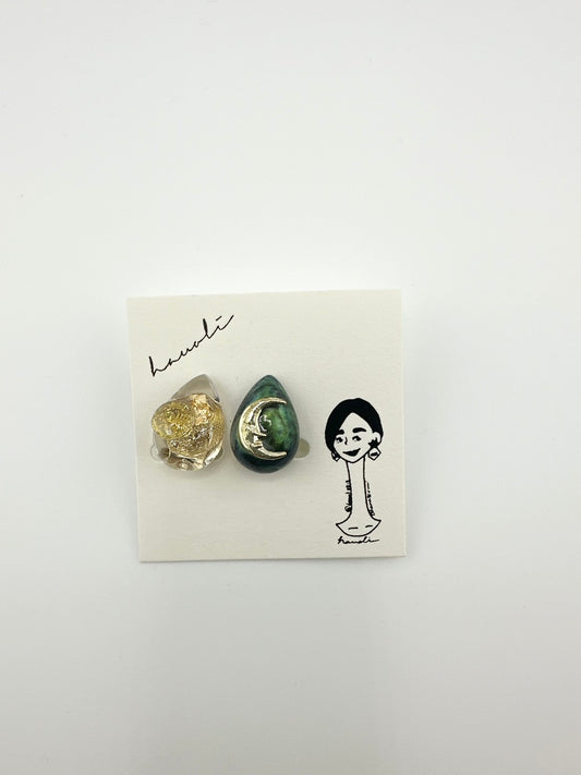 【hauoli(ハウオリ)】イヤリング　雫×シルバー月