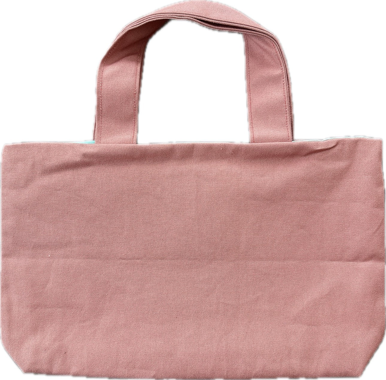 【Hermit Project】カラフル刺繍バッグ　サーモンピンク×スカイブルー　小