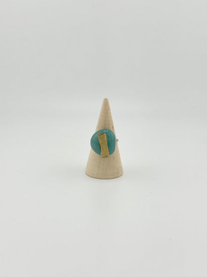 【hauoli(ハウオリ)】リング エメラルドグリーンまる