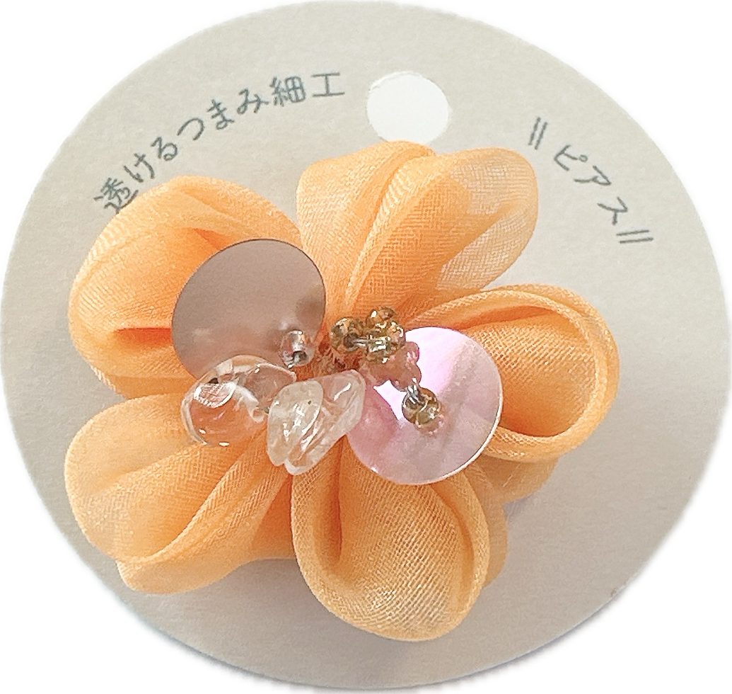【Asupan】透けるつまみ細工　ピアス