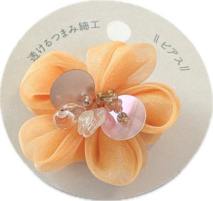 【Asupan】透けるつまみ細工　ピアス