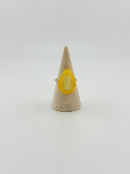 【hauoli(ハウオリ)】リング　イエロー雫