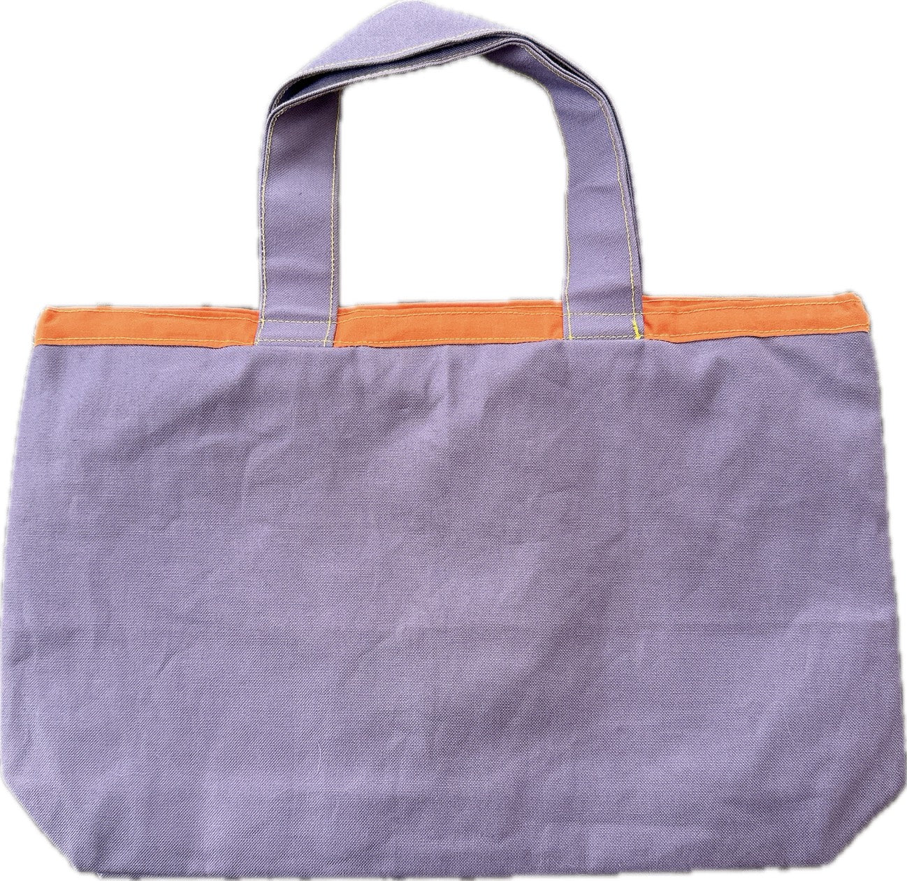 【Hermit Project】カラフル刺繍バッグ　パープル×オレンジ　小