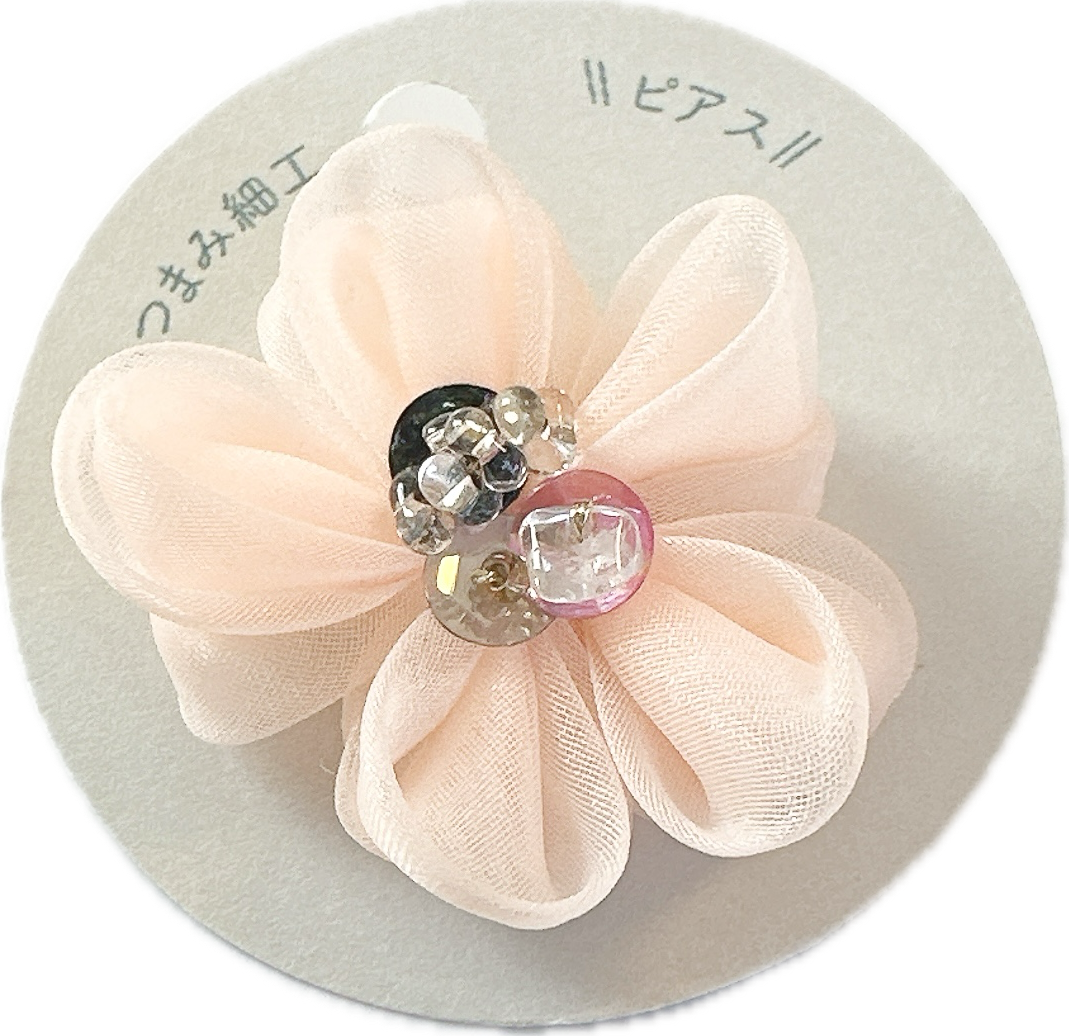 【Asupan】透けるつまみ細工　ピアス