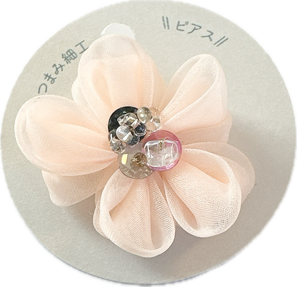 【Asupan】透けるつまみ細工　ピアス