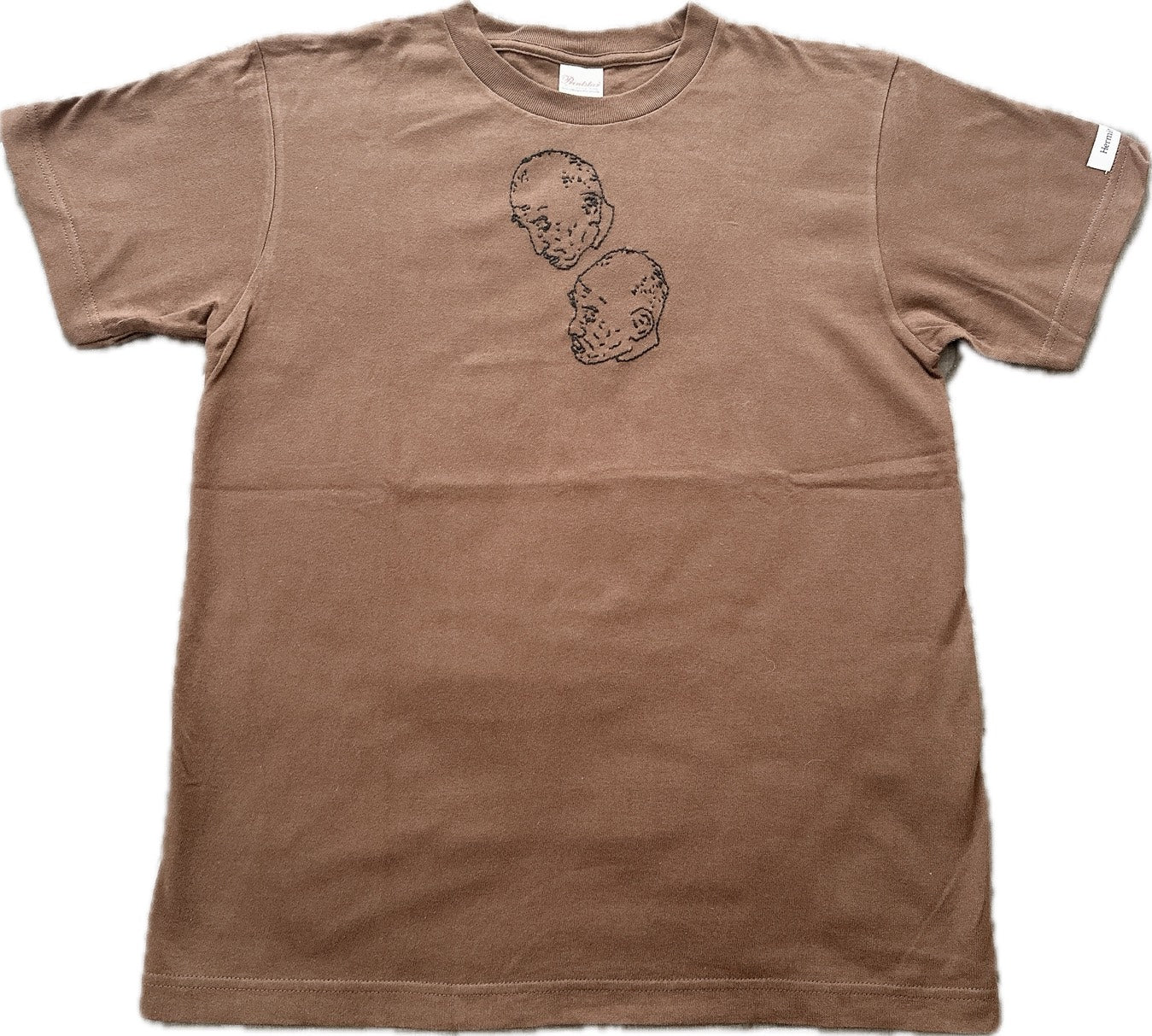 【Hermit Project】Tシャツ　ブラウン×ブラック刺繍