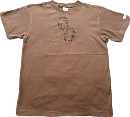 【Hermit Project】Tシャツ　ブラウン×ブラック刺繍
