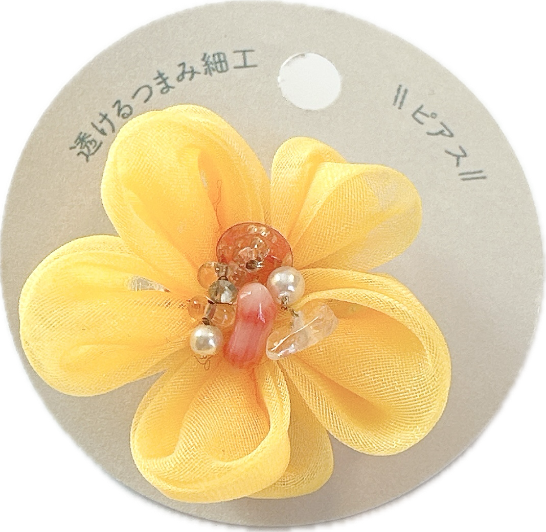 【Asupan】透けるつまみ細工　ピアス