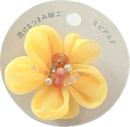 【Asupan】透けるつまみ細工　ピアス