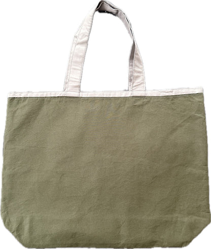 【Hermit Project】刺繡トートバッグ横型　カーキ