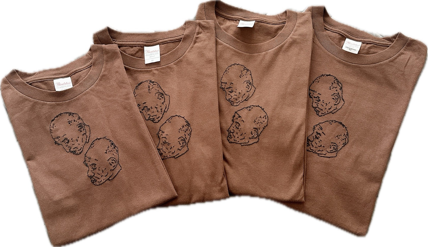【Hermit Project】Tシャツ　ブラウン×ブラック刺繍
