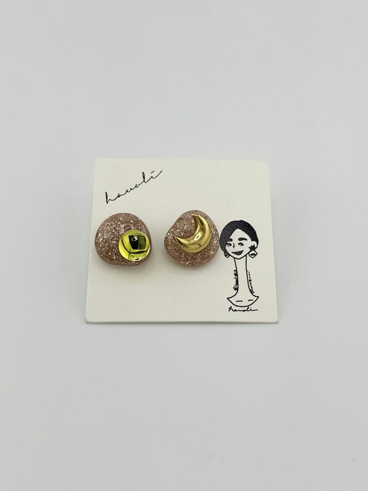 【hauoli(ハウオリ)】ピアス　ゴールド×月